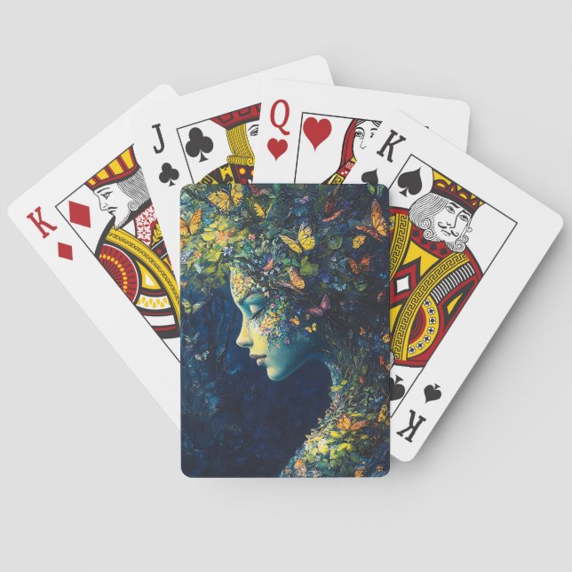 Enchanted Butterfly Forest Goddess (2) Playing Cards (Back)