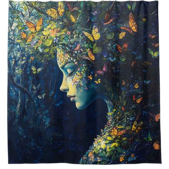 Enchanted Butterfly Forest Goddess (2) Shower Curtain (Front)