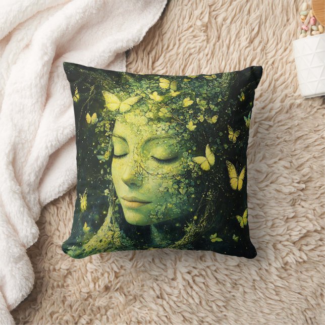 Enchanted Butterfly Forest Goddess (3) Cushion (Blanket)