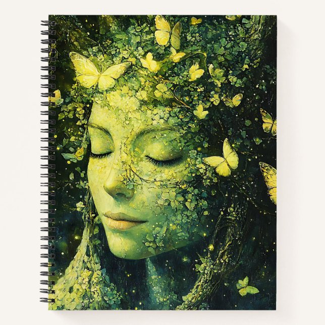 Enchanted Butterfly Forest Goddess (3) Notebook (Front)