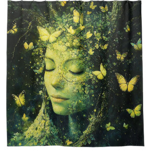 Enchanted Butterfly Forest Goddess (3) Shower Curtain