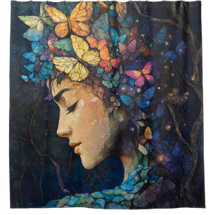 Enchanted Butterfly Forest Goddess (5) Shower Curtain