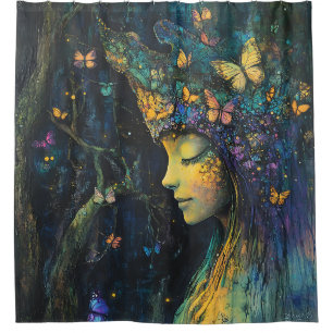 Enchanted Butterfly Forest Goddess (6) Shower Curtain