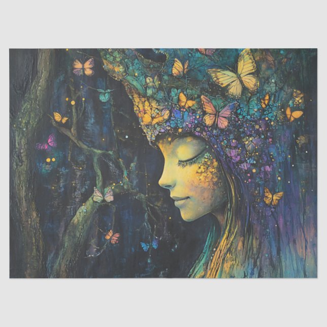 Enchanted Butterfly Forest Goddess (6) Tissue Paper (Front)