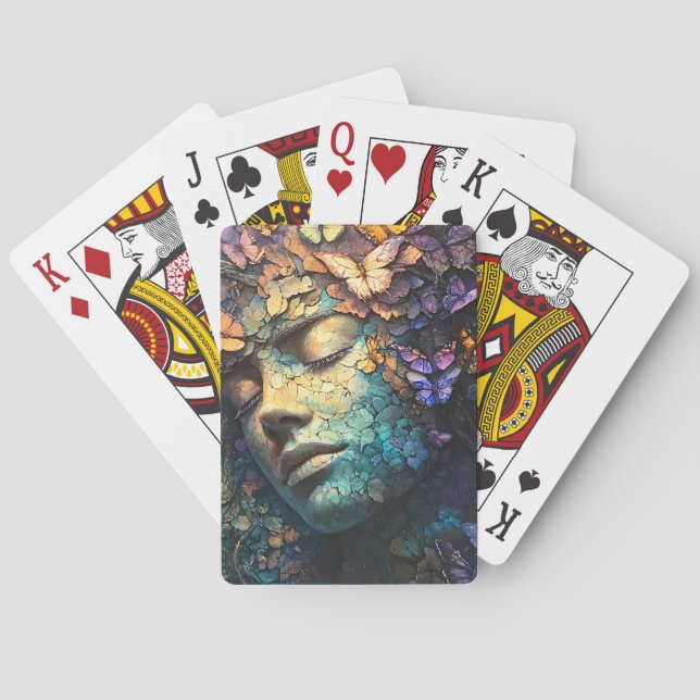Enchanted Butterfly Forest Goddess (7) Playing Cards (Back)