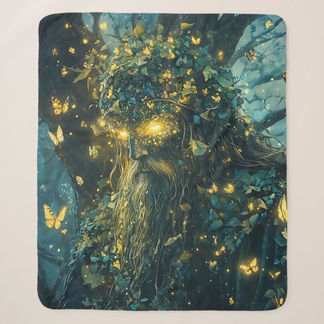 Enchanted Butterfly Forest Goddess (8) Sherpa Blanket (Front)