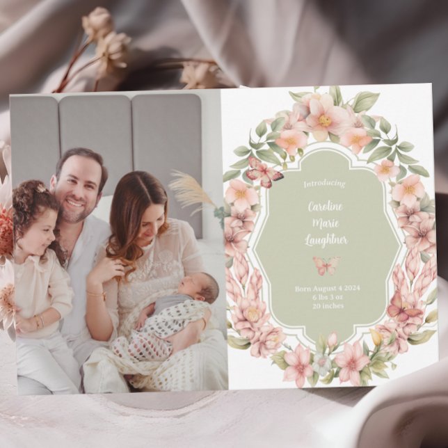 Enchanted Butterfly Garden Baby Announcement  (Creator Uploaded)