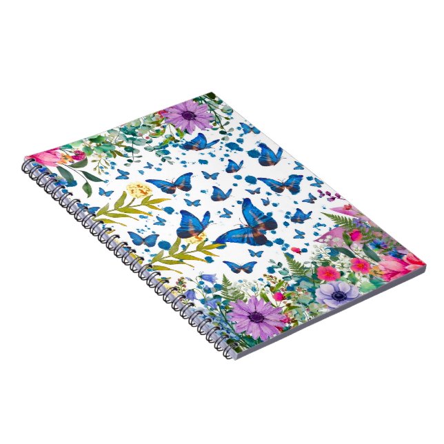 Enchanted Butterfly Garden - Floral Aesthetic Note Notebook (Right Side)