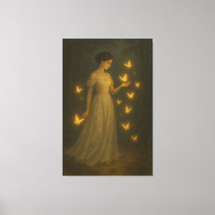 Enchanted Butterfly Girl – Fine Art Fantasy Portra Canvas Print