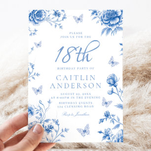 Enchanted Butterfly Girls 18th Birthday Party Invitation