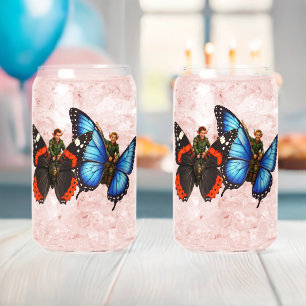 Enchanted butterfly rider fairy glass