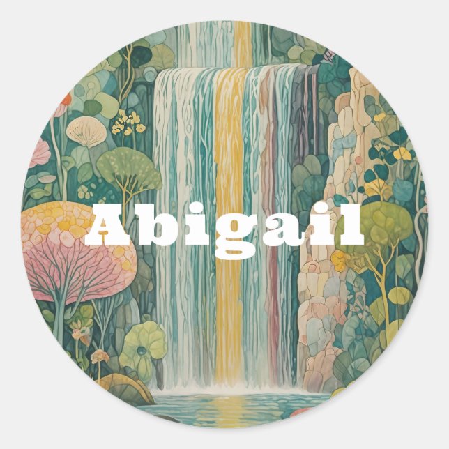 Enchanted Cascade of Dreams Classic Round Sticker (Front)