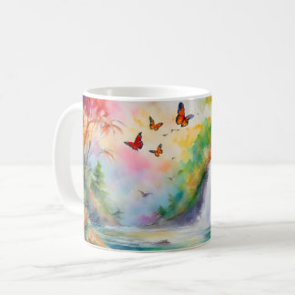 Enchanted Cascade – Tranquil Waterfall Escape Coffee Mug