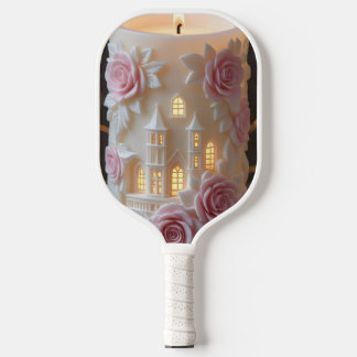 Enchanted Castle Candle Soft Pink Rose Dream Pickleball Paddle