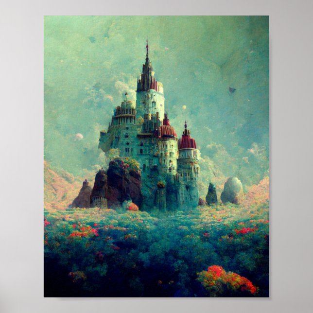 Enchanted Castle Fantasy Art Poster (Front)