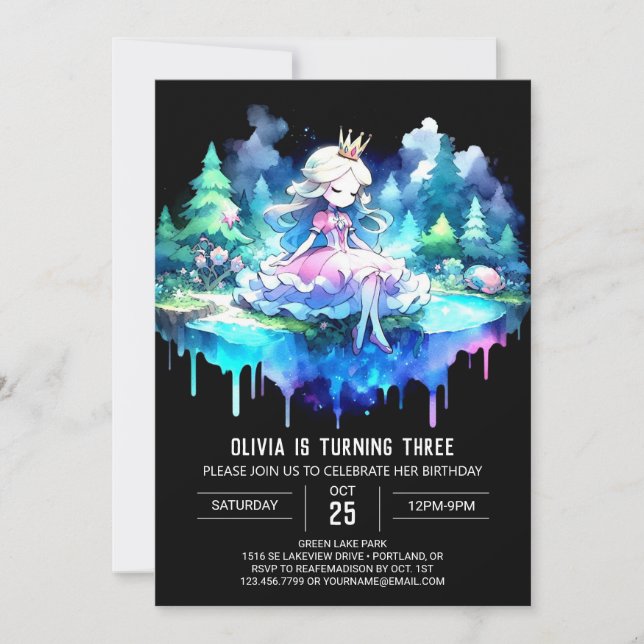 Enchanted Castle Princess Birthday Invitation (Front)