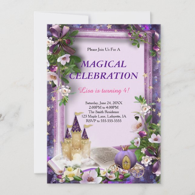 Enchanted Castle Princess Birthday Party Invitation (Front)