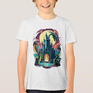 Enchanted Castle with Guardian Dragon Tri-Blend Shirt