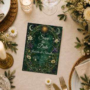 Enchanted Celestial Art Nouveau Wedding Save The Date