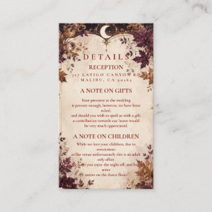 Enchanted Celestial Fall Wedding Enclosure Card