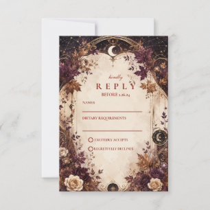 Enchanted Celestial Fall Wedding RSVP Card