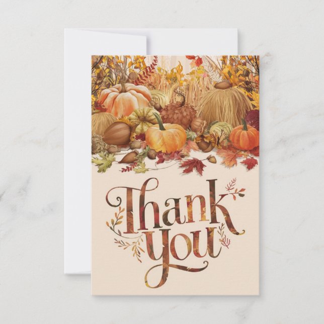 Enchanted Charming Autumn Fall Thank You Card (Front)