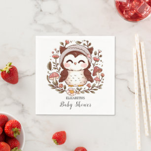 Enchanted Charming Owl Baby Shower Napkin