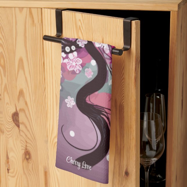 Enchanted Cherry Dance Tea Towel (Thirds Fold)