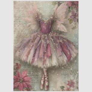 Enchanted Christmas Fairy Ballerina Art Decoupage Tissue Paper