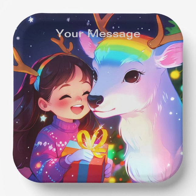 Enchanted Christmas Glow Paper Plate (Front)