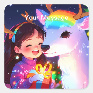 Enchanted Christmas Glow Square Sticker