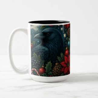 Enchanted Christmas Raven Mug – 15oz Winter Gothic