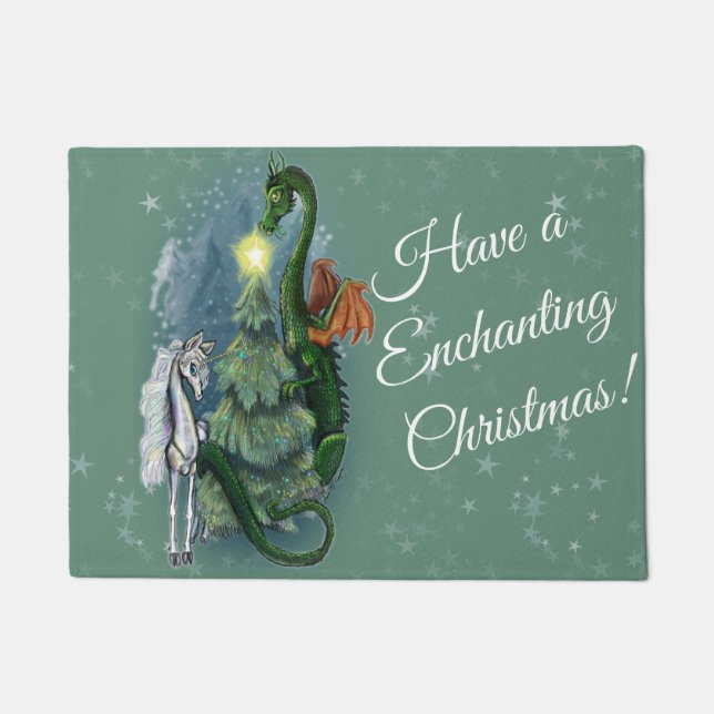 Enchanted Christmas Tree Gathering Doormat (Front)