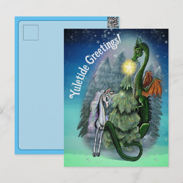 Enchanted Christmas Tree Holiday Postcard (Front/Back)