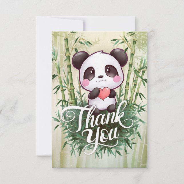 Enchanted Colourful Panda Thank You Card (Front)
