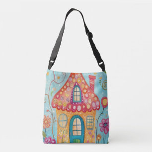 Enchanted Cottage Garden Art Crossbody Bag