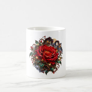 Enchanted Crimson Rose – Gothic Fantasy and Magica Coffee Mug