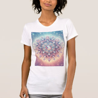 Enchanted Crystal Mandala — Pastel Gem Blossom T-Shirt