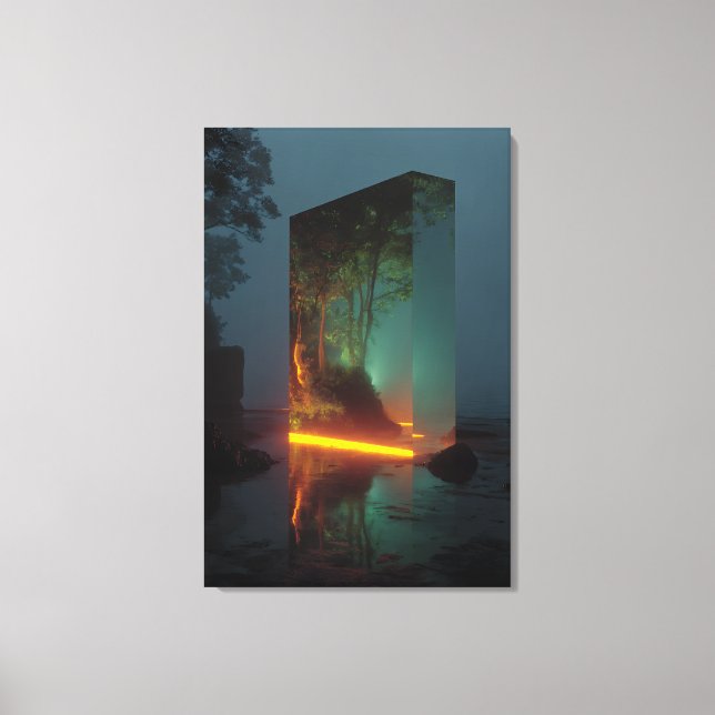 Enchanted Crystal Monolith Forest Glow Canvas Print (Front)
