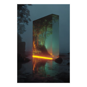 Enchanted Crystal Monolith Forest Glow Photo Print