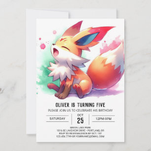 Enchanted Custom Fox Birthday Invitation