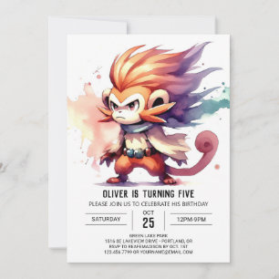 Enchanted Custom Monkey Birthday Invitation