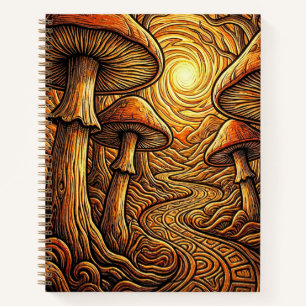 Enchanted Dark Forest Glowing Mushroom Fantasy Not Notebook
