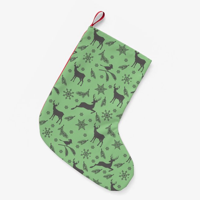Enchanted Deer Christmas Stocking (Front (Hanging))