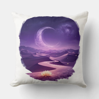 Enchanted Desert Mirage Artwork – Glowing Flowers Cushion