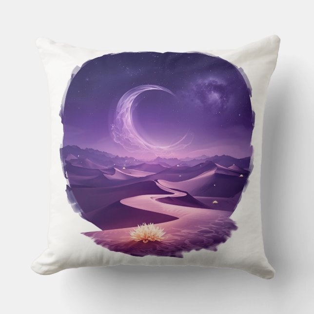 Enchanted Desert Mirage Artwork – Glowing Flowers  Cushion (Front)