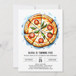 Enchanted Digital Pizza Birthday Invitation