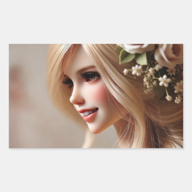 "Enchanted Dolls: Guardians of Dreams and Precious Rectangular Sticker (Front)