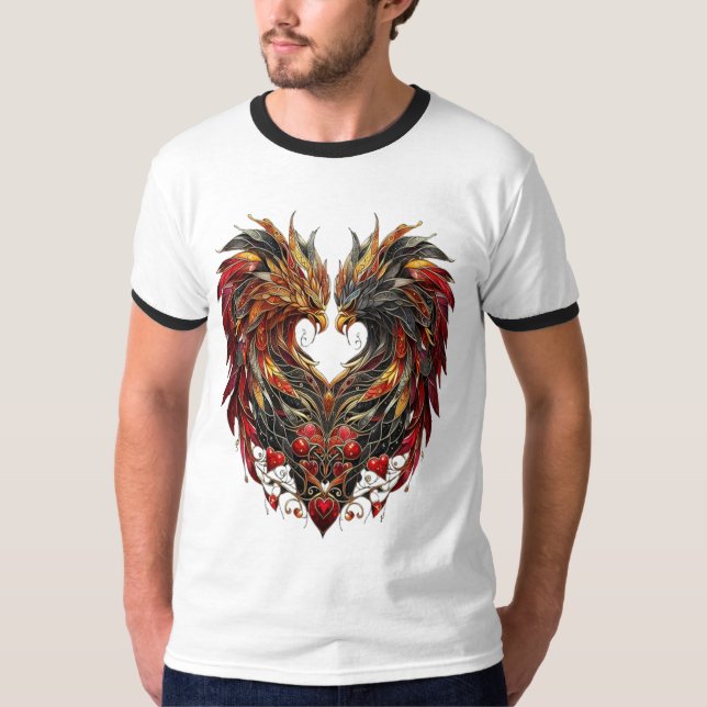 Enchanted Dragon Stain Glass Design T-Shirt (Front)