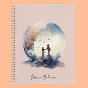 Enchanted Dreams Pink Spiral Pattern Notebook